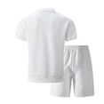 thumbnail image 4 of Kakii Men's Casual Track Set - Geometric Twill Pattern Short Sleeve Jacket and Matching Shorts, Spring Summer Outfit, 4 of 4