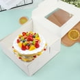 thumbnail image 5 of LotFancy 15 Pcs Cake Boxes, 10x10x5 Inches White Square Bakery Boxes with Window & 15 Board, 5 of 9
