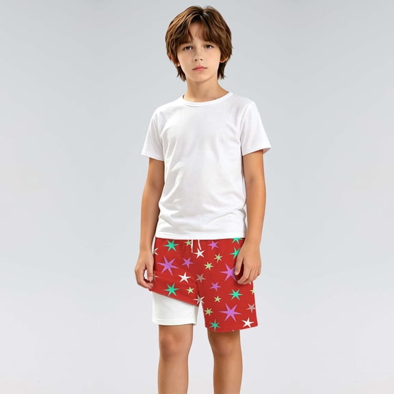 Boys Elastic Waist Shorts Lightweight Breathable Summer Casual Pants Sizes 100 to 160