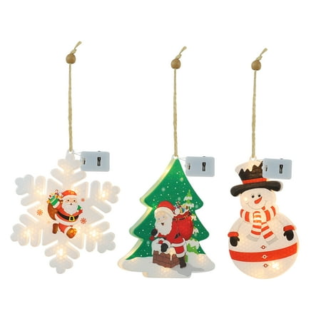 

NUOLUX 3Pcs Christmas Light Pendants Christmas Hanging Lamps LED Light Pendants