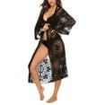 thumbnail image 2 of Women Lace Cardigan Floral Crochet Transparent Beach Bikini Blouse Long Kimono Pareo Swimwear Cover Ups, 2 of 4