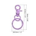thumbnail image 2 of Giratorio Cierres Cordón Seguridad Gancho con Encuadernación Anillos, 44mm Colorido Langosta Pinza Cierre para Llaves Organización, Bricolaje Artesanías, Púrpura, 4uds, 2 of 7