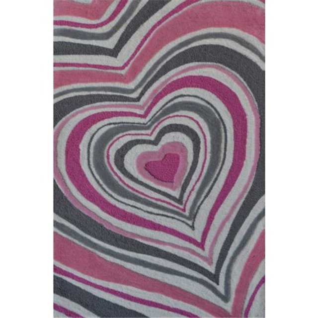 4.7 x 7.7 in. Heart Stripe Area Rug - Blue, White & Pink