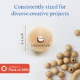 thumbnail image 2 of Wooden Beadsc Hole Pack of 250 Unfinished Wooden Bead Supplies Easily Threads, Smooth Natural Finish Paint and Stain By Woodpeckers, 2 of 8