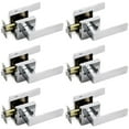 thumbnail image 4 of 6 Pack Door Lever Handle and Lock Set Crown Passage by Villar Home Designs Black, 4 of 5
