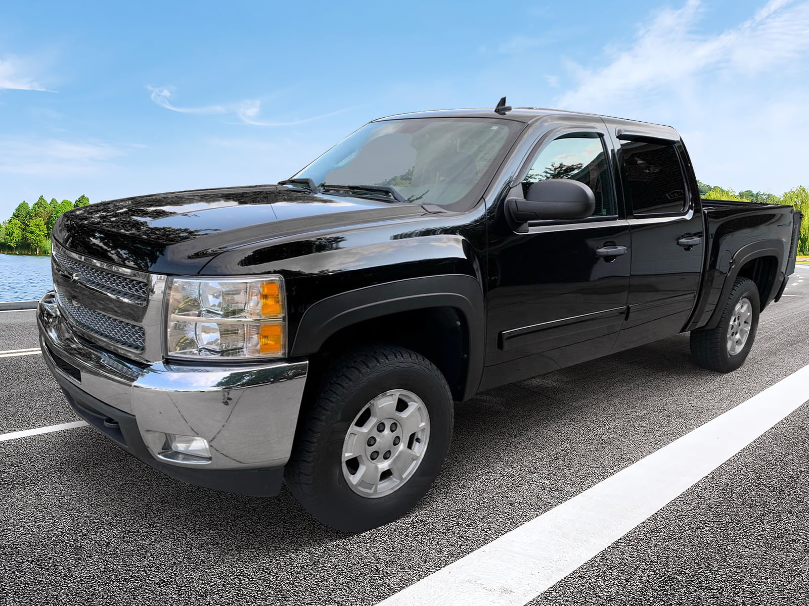 Ikon Motorsports Window Visors Fit 08-13 Chevy Silverado GMC Sierra Crew Cab Acrylic 4Pc Set Outside Mount