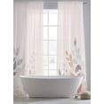 thumbnail image 6 of Spring Floral Semi Sheer Curtains 108 Inch Length 2 Panels Set, Colorful Watercolor Botanical Sheer Kitchen Curtain Privacy Voile Window Curtain for Living Room Bedroom Rod Pocket Drapes, 6 of 7