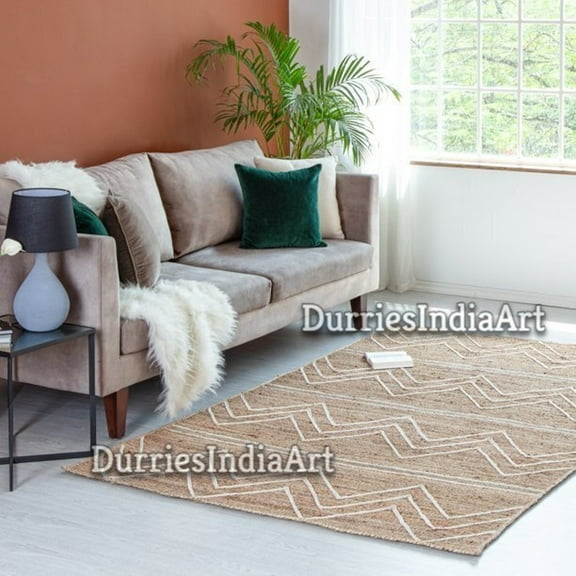Gahilot International Natural Handwoven Braided Décor Hemp Jute Area Rug