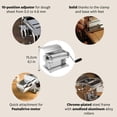 thumbnail image 4 of Máquina de Pasta Manual Marcato Acero chapado Cromado con Slide para Lasaña, Fettuccine, Tagliolini,, 4 of 7