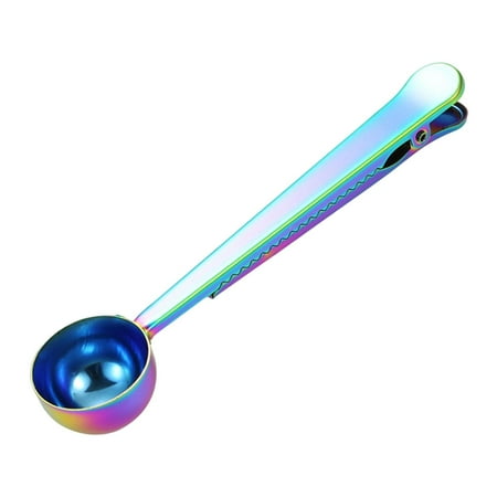 

2 in 1 Coffee Measuring Spoon with Sealing Clips Coffee Powder Spoon Pocket Clip Multifunction Measuring Spoons for Oatmeal Instant Drinks