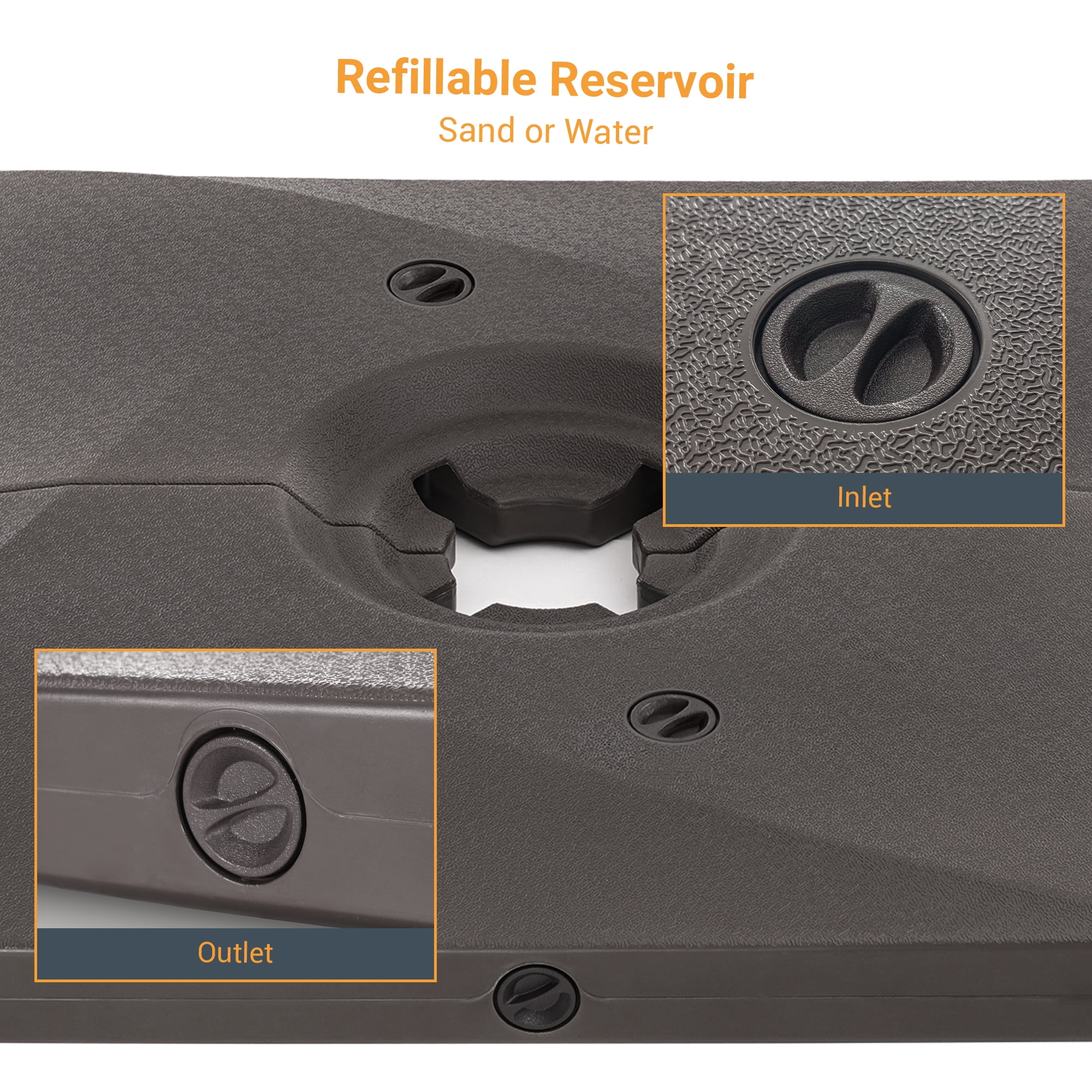 ACEGOSES Patio Cantilever Umbrella Base Filled with Water/Sand HDPE Plastic for Outdoor Offset Umbrellas,Dark Brown