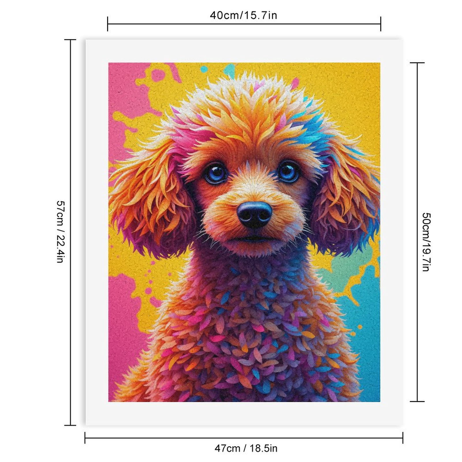 Paint By Numbers Kit for Adults Beginner - DIY Colorful Dog Vibrant Art Design Canvas Painting Kits for Adults, Frameless Paint By Number for Adults for Home Wall Decor 16x20 Inch