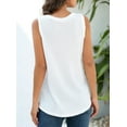 thumbnail image 3 of JWD Womens Waffle Knit Tunic Casual Blouse Sleeveless Cute Twist Knot Tank Tops White S, 3 of 5
