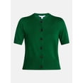 thumbnail image 7 of Time and Tru Women's Crewneck Cardigan with Short Sleeves, Lightweight, Sizes XS-XXXL, 7 of 7