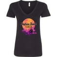 thumbnail image 3 of Inktastic Daytona Beach Florida Sunset Women's V-Neck T-Shirt, 3 of 5