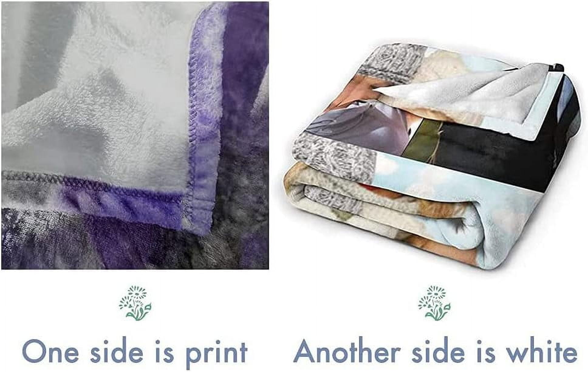 Fleece Blanket Personalised Photo Custom Personalized Throw Blanket Dog Super Soft Collage Customised Pictures Names Texts For Baby & Adult With Pet Photos Birthday Wedding Gift
