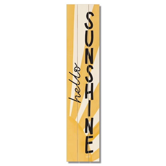 Hello Sunshine Vertical Porch or Entryway Welcome Sign 36" by 7.5"