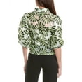 thumbnail image 2 of Gracia womens  Floral Print Sheer Top, s, Green, 2 of 3
