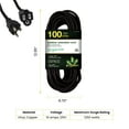 thumbnail image 3 of GoGreen Power Inc. 16/3 100ft Black Outdoor Extension Cord - Heavy Duty, Moisture Resistant - Perfect for Tools & Equipment - GG-13700BK, 3 of 6