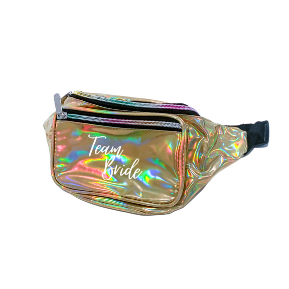 Team Bride Gold Holographic Metallic Fanny Pack