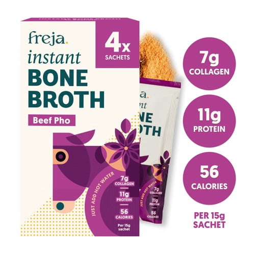 Freja Beef Pho Instant Bone Broth 4 x 15g, British Import (Pack of 2)