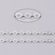 thumbnail image 1 of Brass Flat Oval Cable Chains Unwelded with Spool Cadmium Free & Lead Free Silver 3.5x3x0.5mm about 92m/roll, 1 of 5