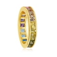 thumbnail image 2 of iJewelry2 Gold Plated Sterling Silver Channel Set Rainbow Multicolor CZ Eternity Band Ring Size 7, 2 of 2