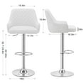 thumbnail image 3 of VECELO Set of 4 Bar Stools Adjustable Counter Height Swivel Barstools with Back and Armrest, White, 3 of 13