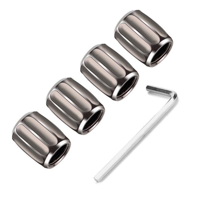 Kenally Paquete de 4 tapas de válvula de neumático de coche de aleación de aluminio antipérdida Universal profesional protección a prueba Type10 NO10
