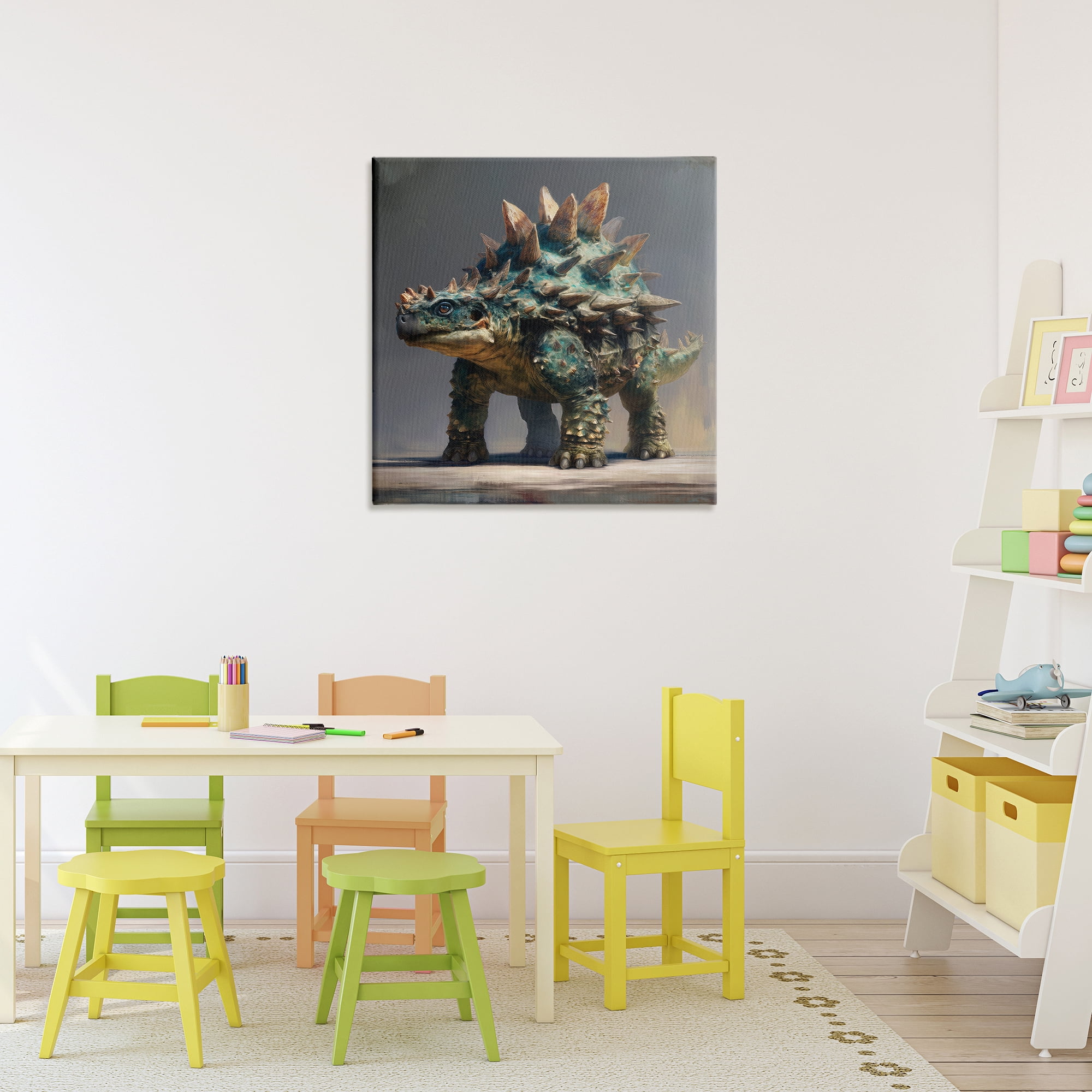 Stupell Industries Prehistoric Ankylosaurus Portrait Canvas Wall Art, design by Wumples