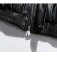 thumbnail image 6 of Maoxin Men's Jacket Man Solid Color Pockets Zipper Lapel Leather Coat Plus Size Leather Jackets for Men Black L, 6 of 8