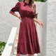 thumbnail image 4 of Vestido de cuello redondo de manga corta sólido informal de invierno cómodo de moda para mujer Pompotops  hdfakjf5092, 4 of 9