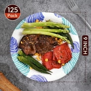 Katbite 9-inch Compostable Paper Plates, Biodegradable, 125-Count
