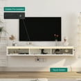 thumbnail image 2 of Aukfa Floating TV Stand for TVs up to 65" 70",Wall Mounted TV Shelf High Gloss TV Cabinet,White, 2 of 8
