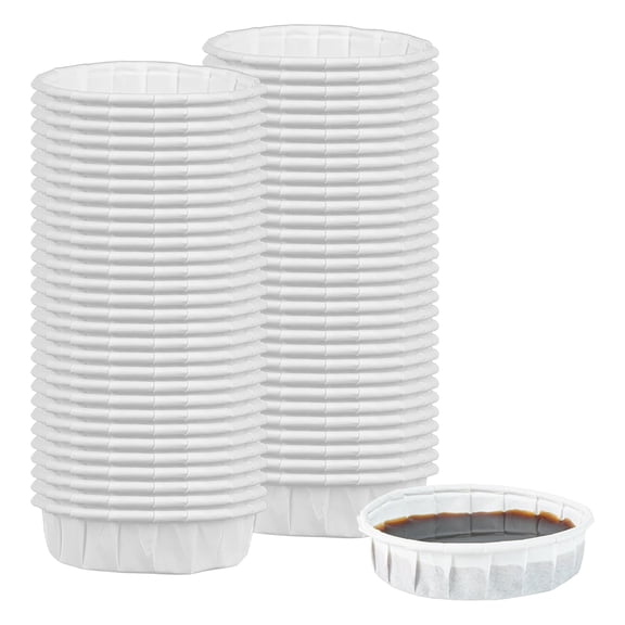 Sustain 1 Ounce Portion Cups - 2000 Count Compostable White Paper Sample Food Cups for Dips Sauces