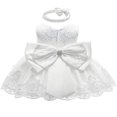 thumbnail image 1 of AMERTEER Robe Bébé Fille Nœud Tutu Sans Manches Robe Princesse Mariage Fête Robe d'Été Rouge 12-18 Mois, 1 of 2