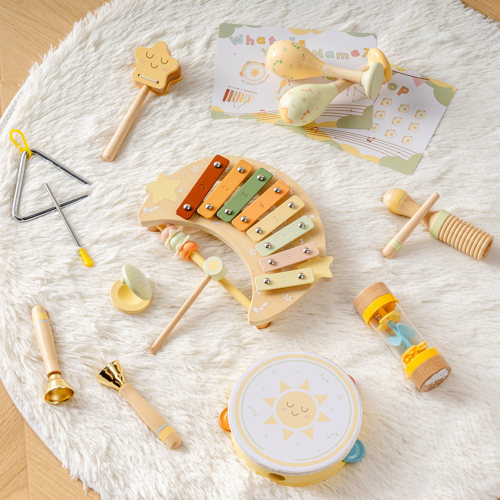 Robud Kids Drum Set for Toddlers Baby Music Instruments 7 in 1 Montessori Preschool Musical Toys, Drum, Xylophone, Tambourine, Birthday Gift for Kids Ages 1-6