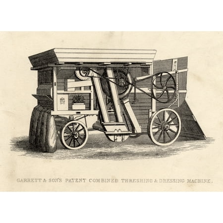 Garrett And Sons Patent Combined Threshing And Dressing Machine Stretched Canvas - Ken Welsh  Design Pics (36 x