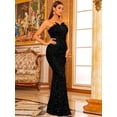 thumbnail image 5 of Black Sequin Strapless Mermaid Evening Gown For Formal Events, 5 of 6