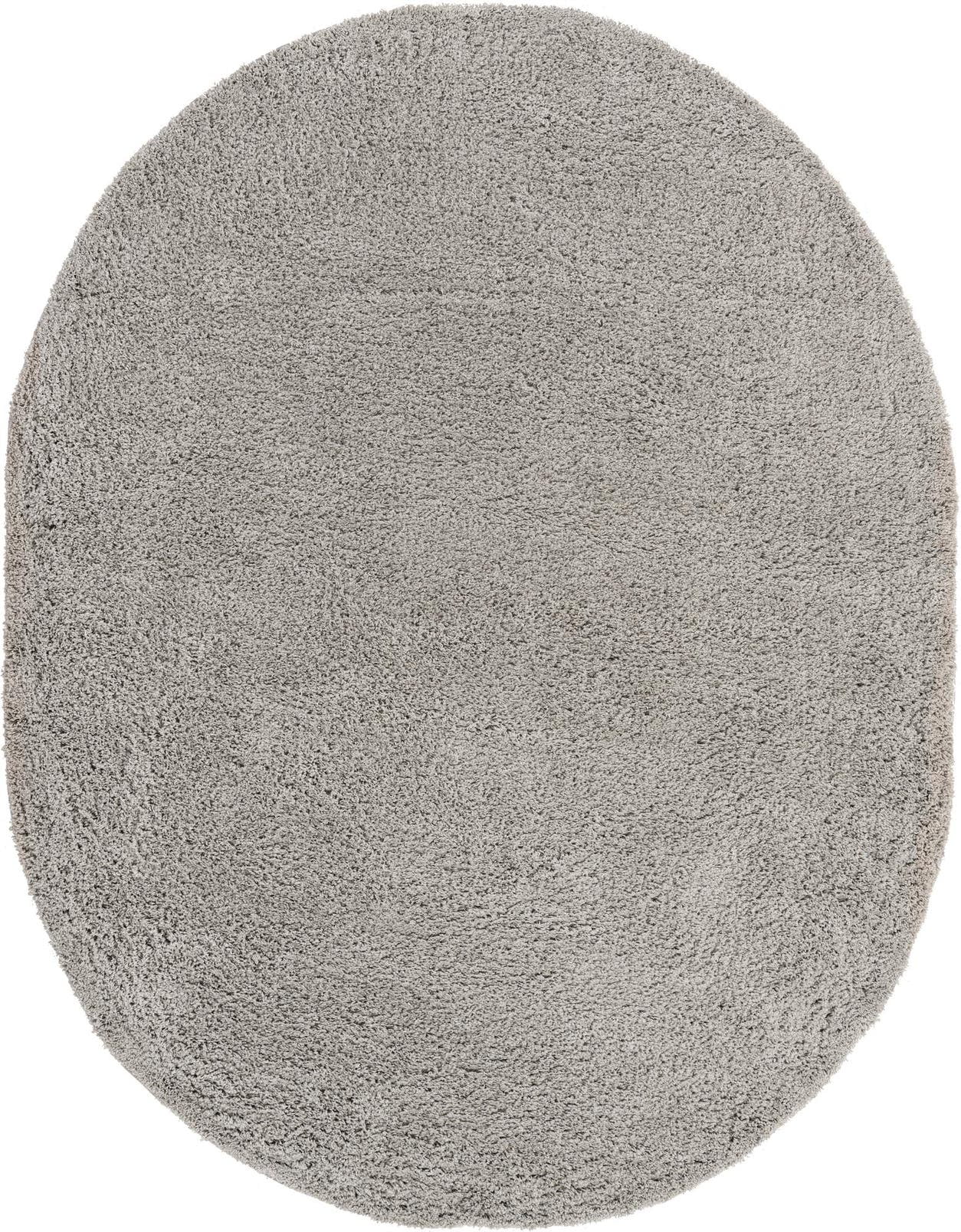 Everyday Shag Rug Light Gray 8x10 Oval Shag Rug Perfect for