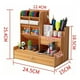 thumbnail image 2 of Organizador de escritorio de madera con cajón, 2 of 8