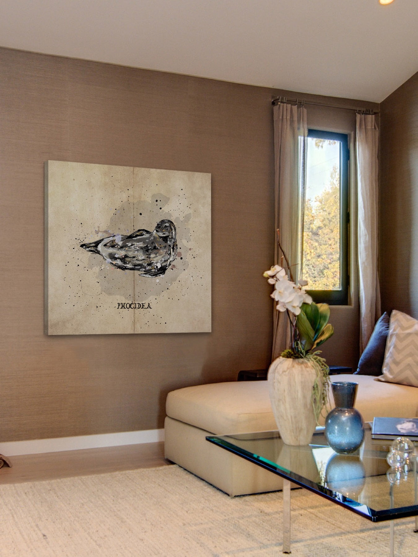 "Phoque" Painting Print on Wrapped Canvas