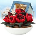 thumbnail image 4 of 1:12 casa de muñecas en miniatura flor bonsái decoración de rosas accesorio de decoración de habitación de jardín, 4 of 8