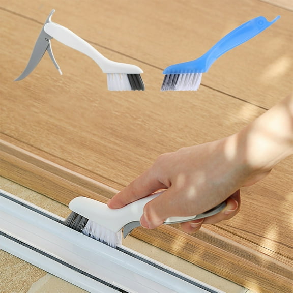 Kedshhgu Crevice Cleaning Brush Hard Bristle with Ergonomic Design Handle, Dead Corners Brushes for Bathroom Kitchen Tiles Window Door Slots