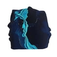 thumbnail image 2 of Kll Blue Marble And Gold Winter Fall Beanie Knit Hats For Men & Women - Warm & Soft Stylish Toboggan Caps For Cold Weather, 2 of 9