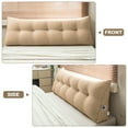 thumbnail image 5 of Lovote Triangular Headboard Pillow with Side Pockets - Teddy Velvet Fabric, Bed Rest Reading Pillow, Removable & Washable Cover, Daybed Wedge Pillow for Queen Beds, Light Brown, 5 of 6