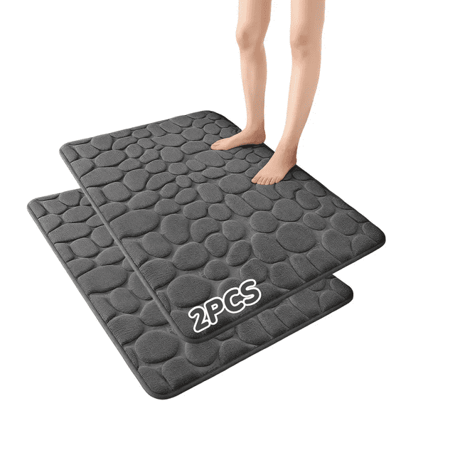 2 Piezas Tapete Baño Ultra Suave Antideslizante Absorbente Xtellar gris