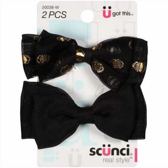 Scunci 2-pk Bow Salon Clips        Chiffon