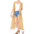thumbnail image 2 of HAPPY BAY Women's Chiffon Summer Beach Open Front Lightweight Beachwear Duster Kimono Cardigan M-L Beige_AB873, 2 of 6