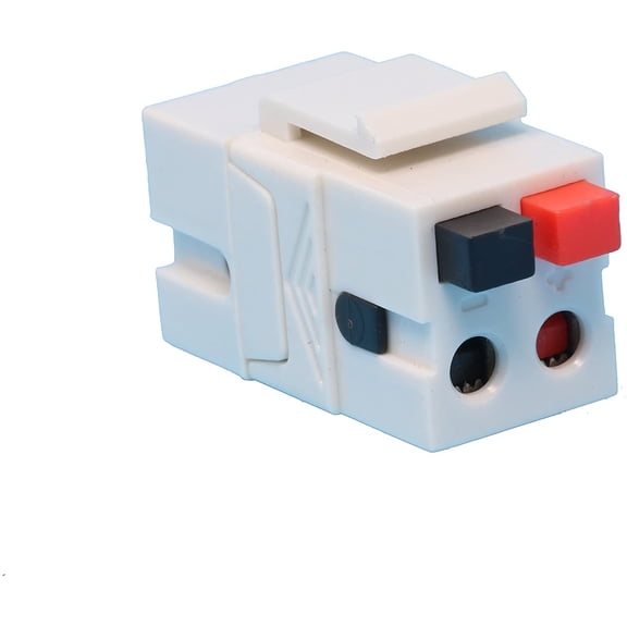 RiteAV Speaker Spring Clip Keystone Jack for Wall Plates - Female to Female - White